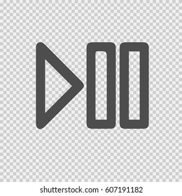 Play pause vector icon. Vector illustration EPS 10 on transparent background.