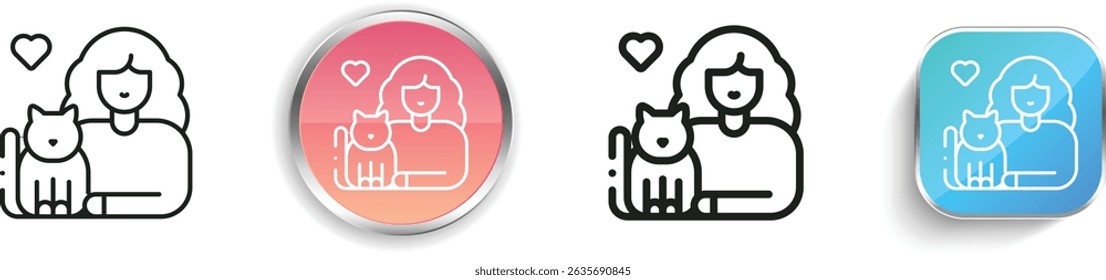 play with pet icon. Thin Linear, Regular and Button Style Design Isolated On White Background