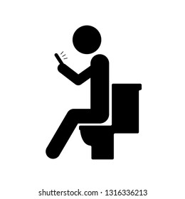 Play phone in the bathroom icon. vector. logo design.