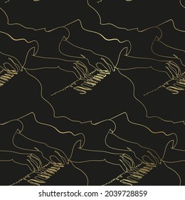 play piano keys hands sketch vector illustration isolated design element isolated