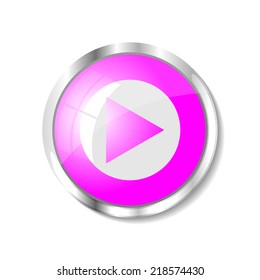 Play  pink  button or icon vector illustration