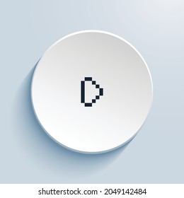 diseño de iconos de arte de píxeles de reproducción. Forma de círculo de estilo de botón aislada en fondo blanco. Ilustración del vector