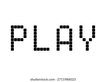 Play, pixel digital vector font
Vector font word on a white background