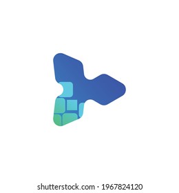 Play Pixel Logo Design Template