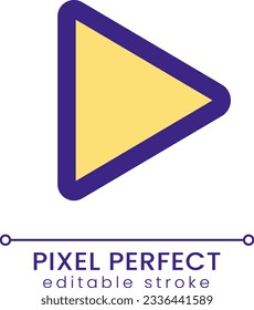 Play pixel perfect RGB color ui icon. Multimedia player control. Start music. Simple filled line element. GUI, UX design for mobile app. Vector isolated pictogram. Editable stroke. Poppins font used