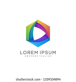 Play Polygon illustration vector Design template. Suitable for Creative Industry, Multimedia, entertainment, Educations, Shop, and any related business