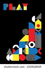 PLAY - Presentation template in a Bauhaus style, created from building blocks of simple patterned shapes and textures