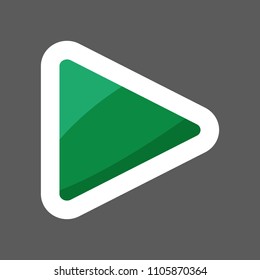 Play press button icon colored sticker. Press vector illustration.  Layers grouped for easy editing illustration.  For your design. 