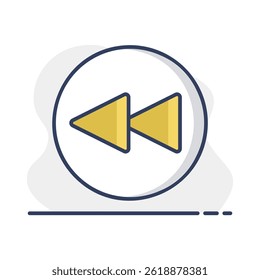 Tocar o ícone isolado plano do vetor do botão de faixa anterior. Símbolo de gráfico para site de música e som e design de aplicativos, logotipo, aplicativo, IU