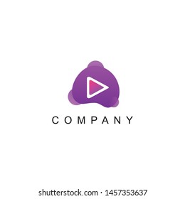 Play Purple Gradient Simple Modern Logo Vector