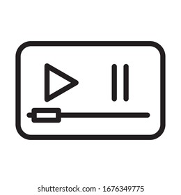 ilustración vectorial de estilo de línea de sonido de botón de reproducción
