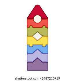 play pyramid toy cartoon. child wood, baby kid, children toddler play pyramid toy sign. isolated symbol vector illustration