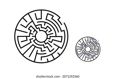 Play radial children's labyrinth for the development of mental thinking. Maze game with entry and exit.