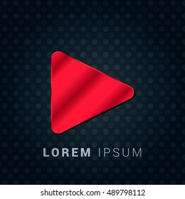 Play Red chromium precious metallic 3D Icon / Logo Design