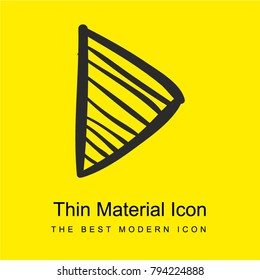 Play right triangle arrow sketch bright yellow material minimal icon or logo design