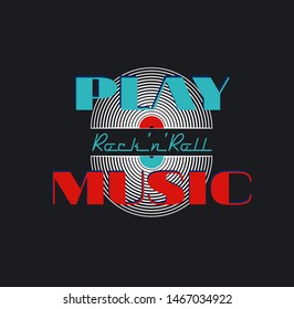 Play rock and roll music poster illustration
