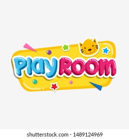 play room label text sticker childish badge 