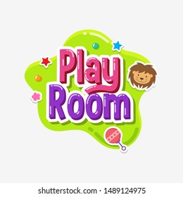 play room label text sticker childish badge 