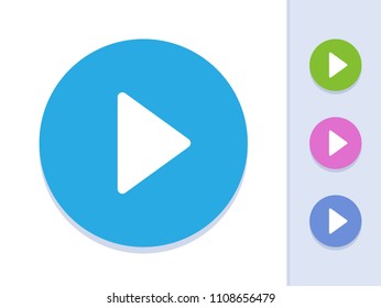 Play - Round Glyph Buttons. A simple vector icon.