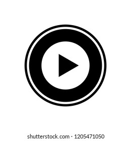 Play round glyph icon, user interface icon