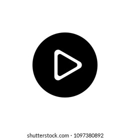 play in round sign icon. Element of simple music icon for mobile concept and web apps. Isolated play in round sign icon can be used for web and mobile