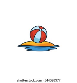 Play Sand Beach Logo Design Element