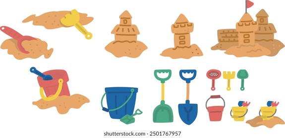 play sand castle and shovel toys