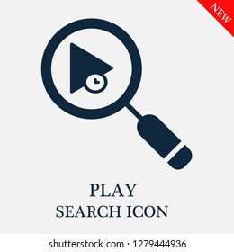 Play search icon. Editable Play search icon for web or mobile.