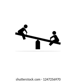 Play seesaw icon. Vector concept illustration for design.