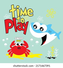 Play with shark under the sea