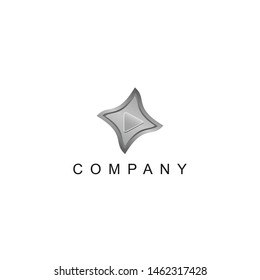 Play shuriken triangle gradient simple modern logo vector