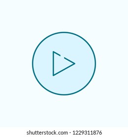 play sign 2 colored line icon. Simple colored element illustration. play sign outline symbol design from web icons set
