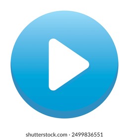 Play sign blue button. Blue play button Vector illustration isolated on a white background. Media, web and play symbol logo design, Digital Video Logo Design Template.