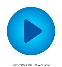 Play sign blue button. Blue play button Vector illustration isolated on a white background. Media, web and play symbol logo design, Digital Video Logo Design Template.