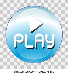 Play sign. Flat style icon on transparent background