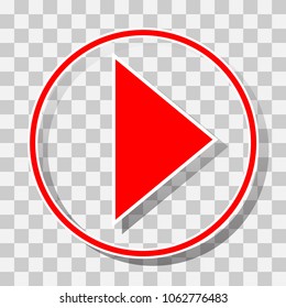 Play sign. Flat style icon on transparent background