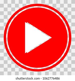 Play sign. Flat style icon on transparent background