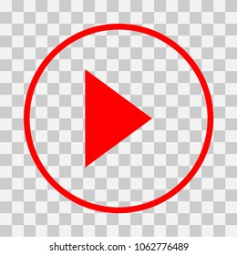 Play sign. Flat style icon on transparent background