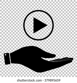 Play sign. Flat style icon vector illustration.