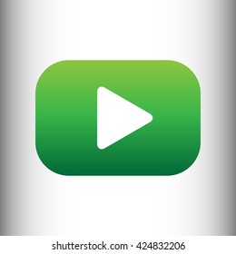 Play sign. Green gradient icon