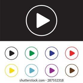 play sign icon button , web icon for used.