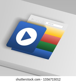 play sign icon. From collection button icons