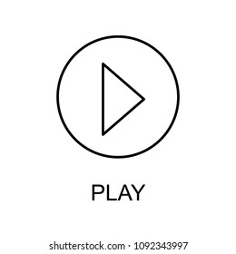 play sign icon. Element of simple music icon for mobile concept and web apps. Thin line play sign icon can be used for web and mobile on white background