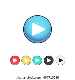 Play sign. Play icon vector on white background