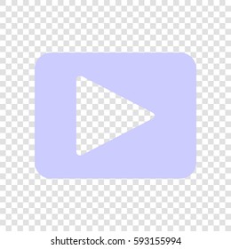 Play sign illustration. Vector. Periwinkle icon on transparent background.