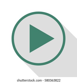Play sign illustration. Veridian icon with flat style shadow path.