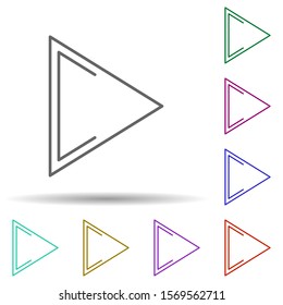 Play sign multi color icon. Simple thin line, outline vector of web icons for ui and ux, website or mobile application