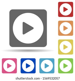 Play sign in multi color style icon. Simple glyph, flat vector of web icons for ui and ux, website or mobile application