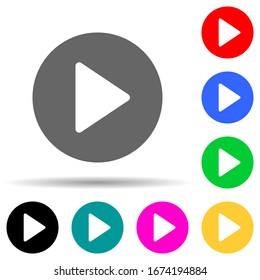 play sign multi color style icon. Simple thin line, outline vector of web icons for ui and ux, website or mobile application
