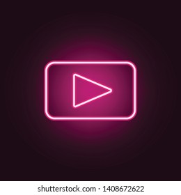 play sign neon icon. Elements of web set. Simple icon for websites, web design, mobile app, info graphics